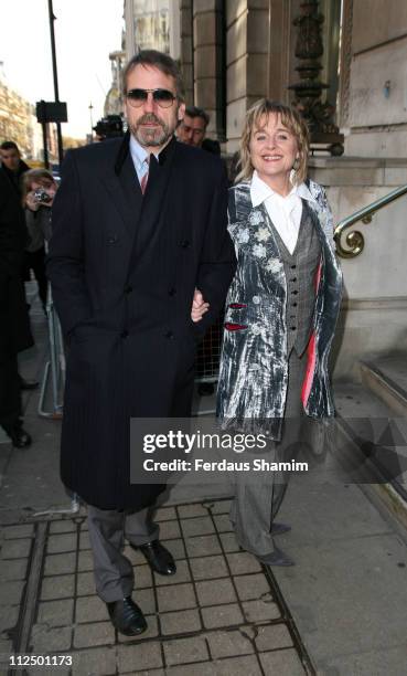 Jeremy Irons and Guest during The Old Vic Fundraiser - VIP Lunch - Arrivals at Fifty in London, Great Britain.