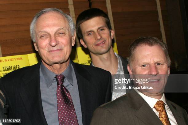 Alan Alda, Frederick Weller and Gordon Clapp during "Glengarry Glen Ross" Broadway Opening Night - Curtain Call and After Party at The Royale Theater...