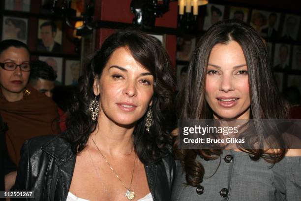 Annabella Sciorra and Fran Drescher during "Glengarry Glen Ross" Broadway Opening Night - Curtain Call and After Party at The Royale Theater and...