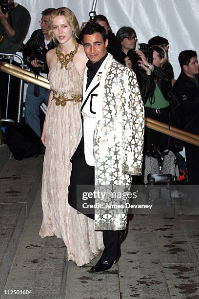 Raquel Zimmermann and Zac Posen during "Chanel" Costume Institute Gala at The Metropolitan Museum of Art - Arrivals at The Metropolitan Museum of Art...