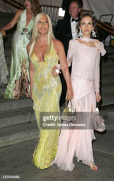 Donatella Versace and Allegra Beck during "Chanel" Costume Institute Gala at The Metropolitan Museum of Art - Departures at The Metropolitan Museum...