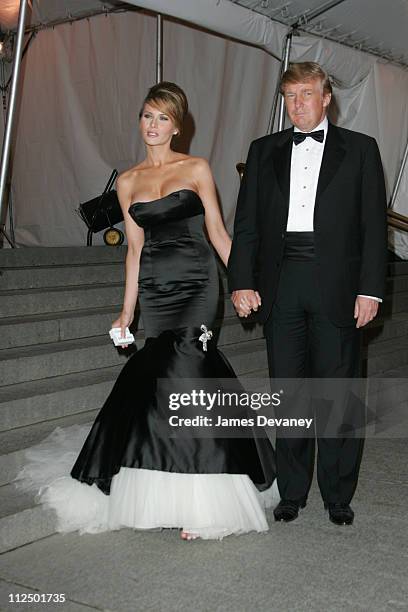 Melania Trump and Donald Trump during "Chanel" Costume Institute Gala at The Metropolitan Museum of Art - Departures at The Metropolitan Museum of...