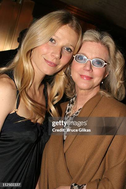 Gwyneth Paltrow and mother Blythe Danner during "Sweet Charity" Broadway Opening Night - Arrivals at The Al Hirshfeld Theater in New York City, New...