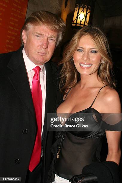 Donald Trump and Melania Trump during "Sweet Charity" Broadway Opening Night - Arrivals at The Al Hirshfeld Theater in New York City, New York,...