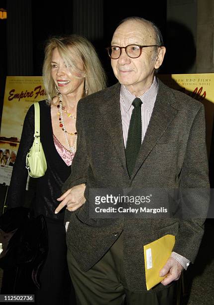 Elaine Joyce and Neil Simon during HBO Films "Empire Falls" New York Premiere at The Metropolitan Museum of Art in New York City, New York, United...