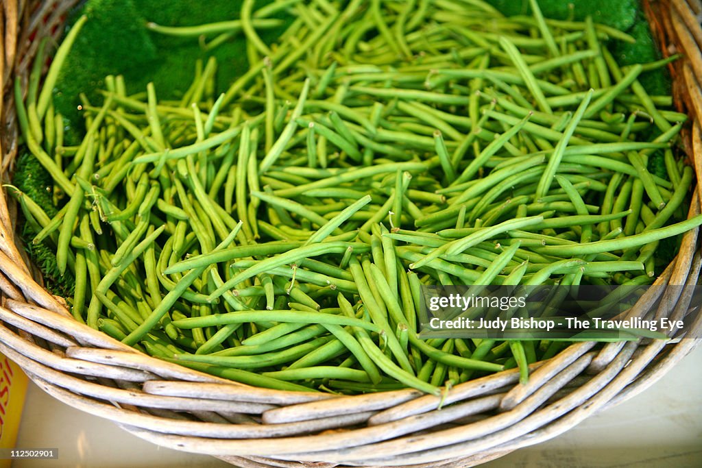 Basket of perfect green beans