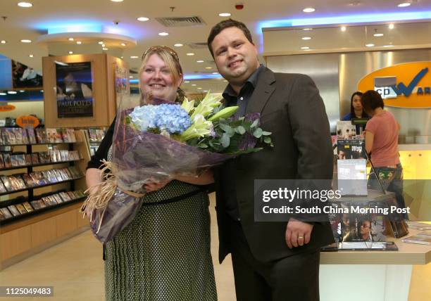 Singer Paul Potts and his wife Julie Ann at Langham Place in Mongkok. 21 August 2007