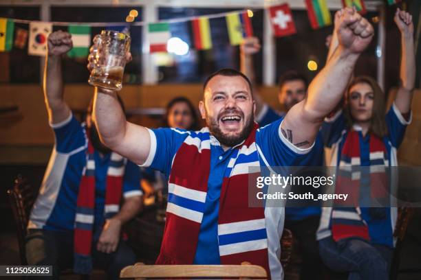 fans watching a sports game - football scarf stock pictures, royalty-free photos & images