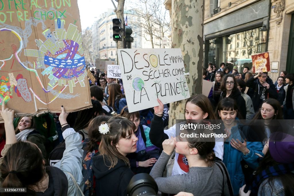 Youths Demonstrate In Paris Against Climate Change