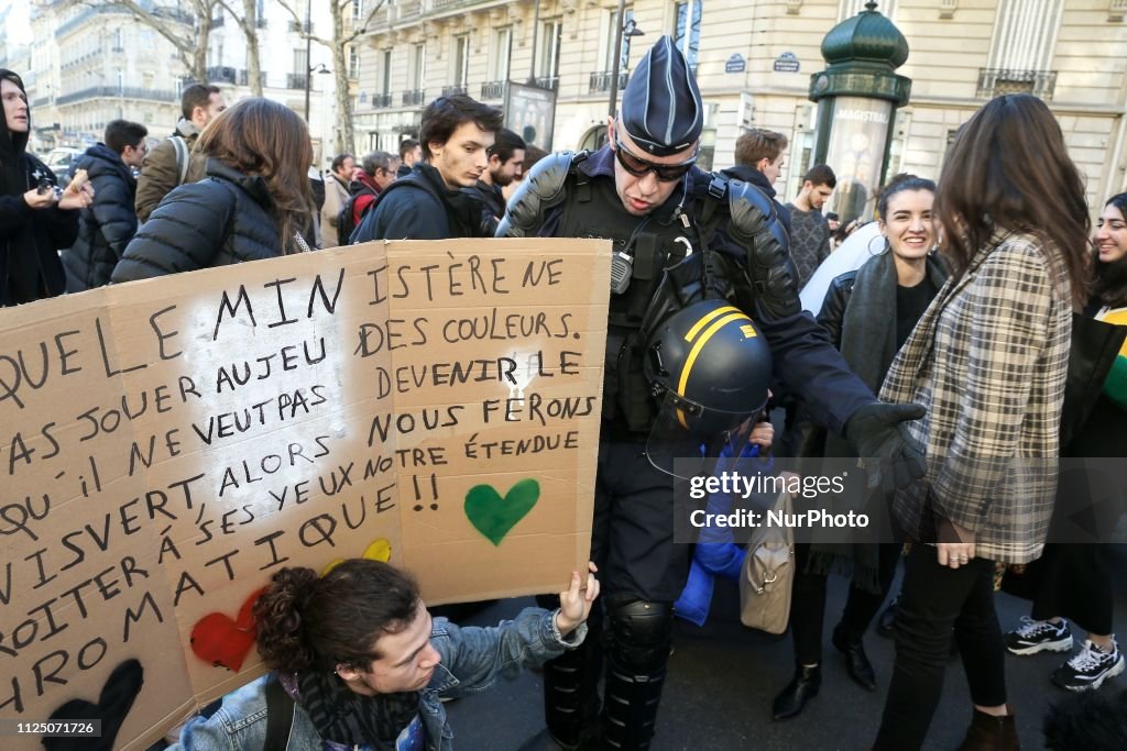 Youths Demonstrate In Paris Against Climate Change