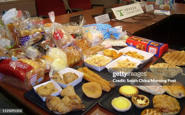 Consumer Council displays foods with trans-fat at the press conference. 15 OCTOBER 2007