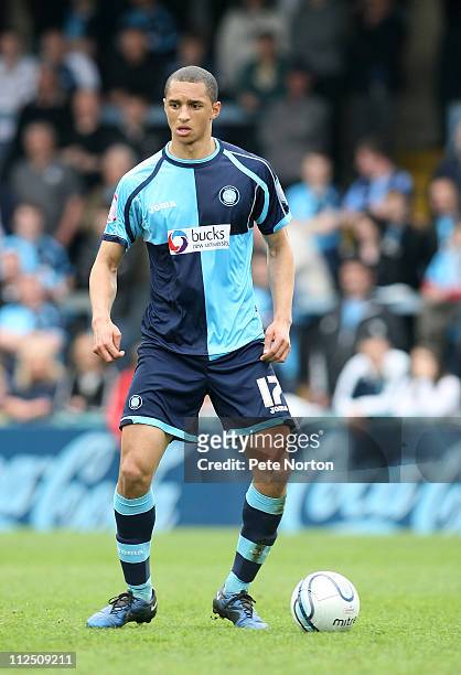 Lewis Montrose of Wycombe Wanderers in action during the npower League Two League match between Wycombe Wanderers and Northampton Town at Adams Parks...