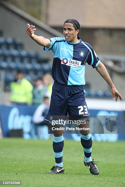 Chris Westwood of Wycombe Wanderers in action during the npower League Two League match between Wycombe Wanderers and Northampton Town at Adams Parks...