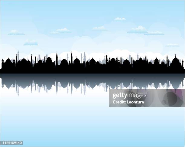 mosques (all buildings are complete and moveable) - riyadh stock illustrations