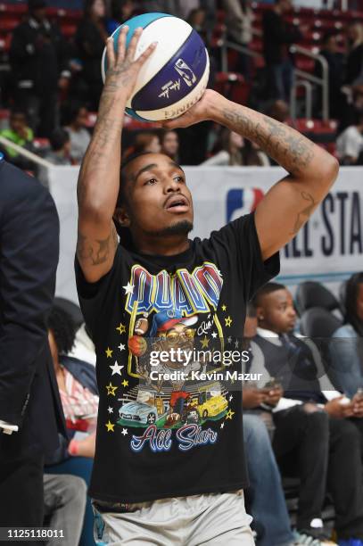 Quavo practices during the 2019 NBA All-Star Celebrity Game at Bojangles Coliseum on February 15, 2019 in Charlotte, North Carolina.