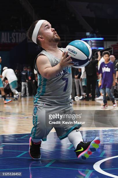 Brad Williams practicesl during the 2019 NBA All-Star Celebrity Game at Bojangles Coliseum on February 16, 2019 in Charlotte, North Carolina.