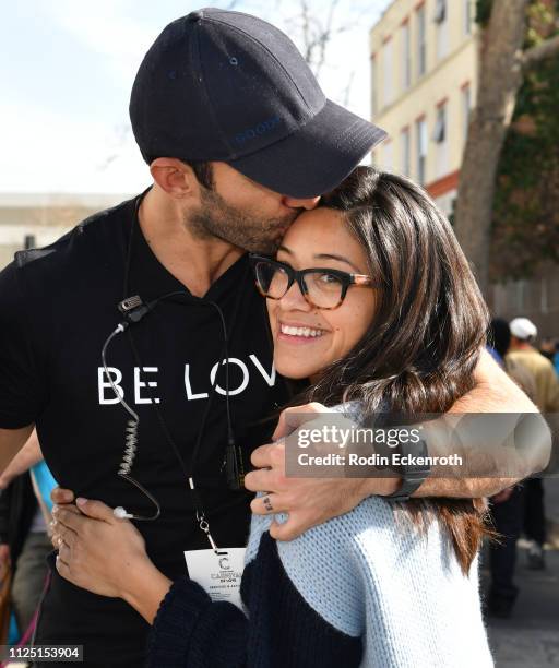 Justin Baldoni and Gina Rodriguez pose for portrait at the Skid Row Carnival of Love on January 26, 2019 in Los Angeles, California.