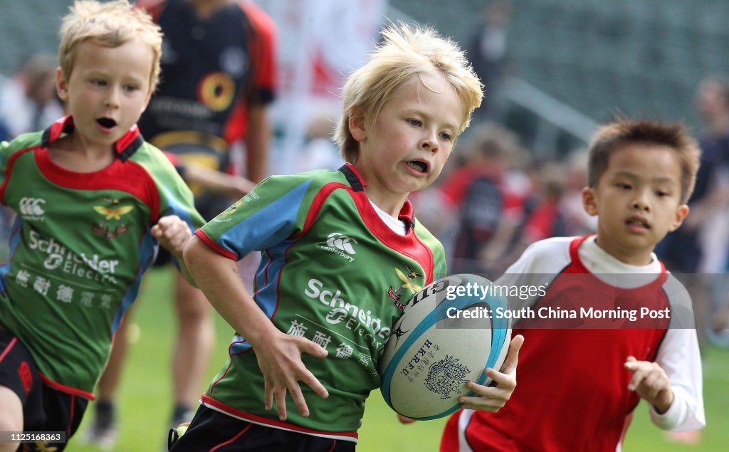 Derik Mini Rugby Player Mini Rugby at the first day of the Cathay Pacific/ Credit Suisse Hong ...