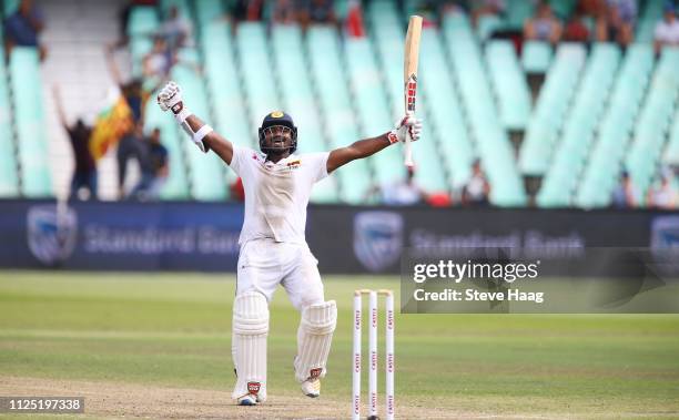 Kusal Perera of Sri Lanka during day 4 of the 1st Castle Lager Test Match between South Africa and Sri Lanka at Kingsmead Cricket Ground on February...