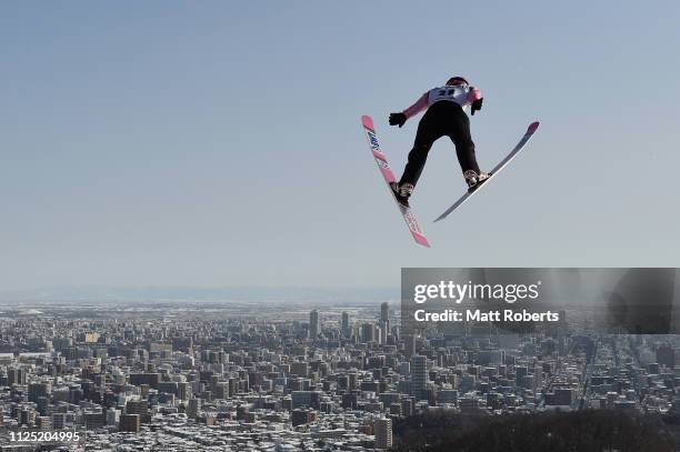 Viktor Polasek of Czech Republic competes during day two of the FIS Ski Jumping World Cup Sapporo at Okurayama Jump Stadium on January 27, 2019 in...