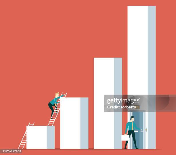 businessman - elevator - unfairness stock illustrations