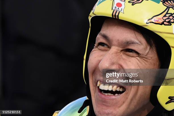 Noriaki Kasai of Japan smiles during day two of the FIS Ski Jumping World Cup Sapporo at Okurayama Jump Stadium on January 27, 2019 in Sapporo,...