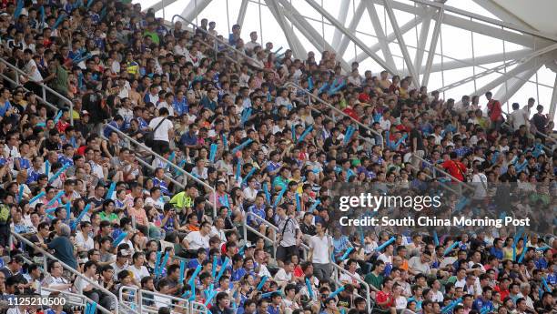 Supporters in cheer during Barclays Asia Trophy Final - Kitchee vs Blackburn Rovers at Hong Kong Stadium. 30JUL11