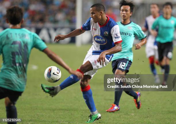 Blackburn Rovers team no.3 Martin Olsson in action during Barclays Asia Trophy Final - Kitchee vs Blackburn Rovers at Hong Kong Stadium. 30JUL11