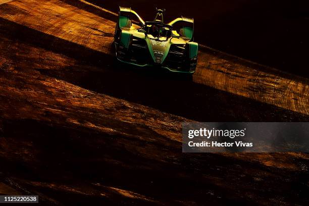 Nelson Piquet Jr of Brazil drives the Panasonic Jaguar Racing during the Practice 1 of the 2019 Mexico City E-Prix on February 16, 2019 in Mexico...