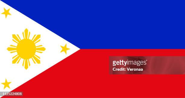 wehende flagge philippinen - philippines national flag stock-grafiken, -clipart, -cartoons und -symbole