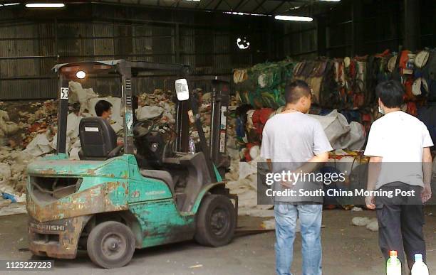 Police officer investigation in a recycling site after seized about 100 kilos of cocaine and arrested Six South Americans for suspected drug...