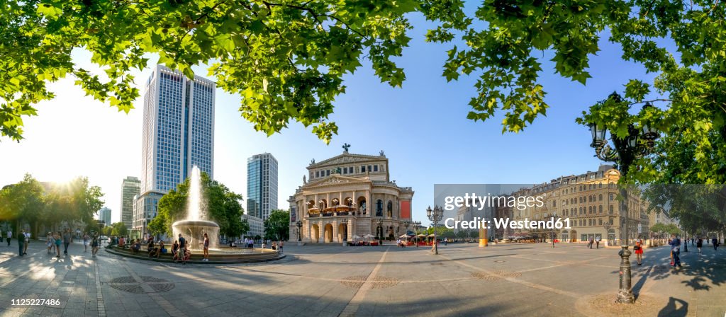 Germany, Hesse, Frankfurt, Panoramic view of Old Opera