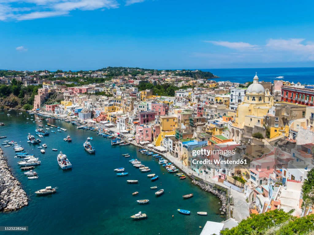 Italy, Campania, Gulf of Naples, Phlegraean Islands, Procida Island, Harbour, Marina di Corricella
