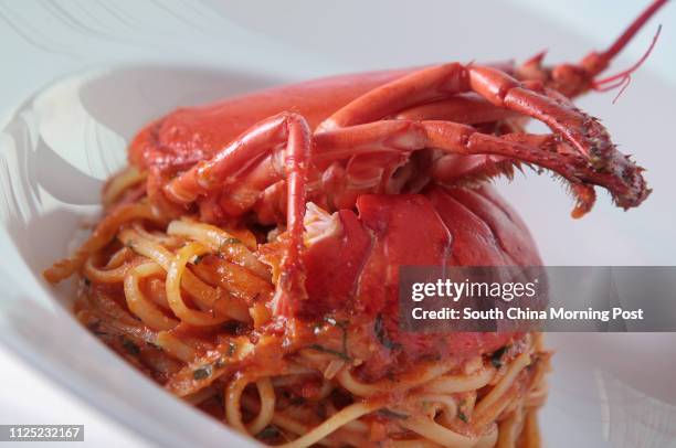 Linguine aragosta - with fresh lobster and spicy tomatoes at Sorriso Italian Cuisine, iSquare, Tsim Sha Tsui. 27SEP11