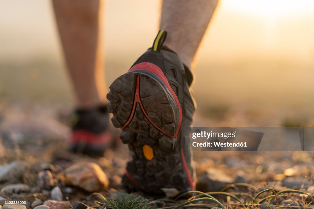 Close-up of feet of a hiker