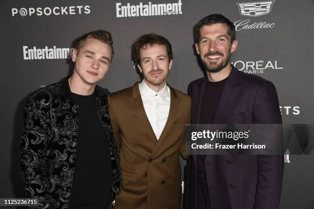 Ben Hardy, Joseph Mazzello and Gwilym Lee attend the Entertainment Weekly Pre-SAG Party at Chateau Marmont on January 26, 2019 in Los Angeles,...