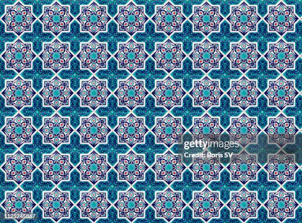 seamless tile pattern - middle eastern culture stock-fotos und bilder