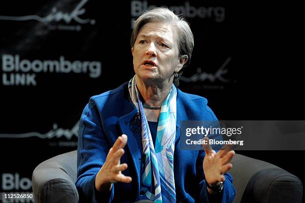Kathryn Wylde, president and chief executive officer of New York City Partnership, speaks at Bloomberg Link Empowered Entrepreneur Summit in New...