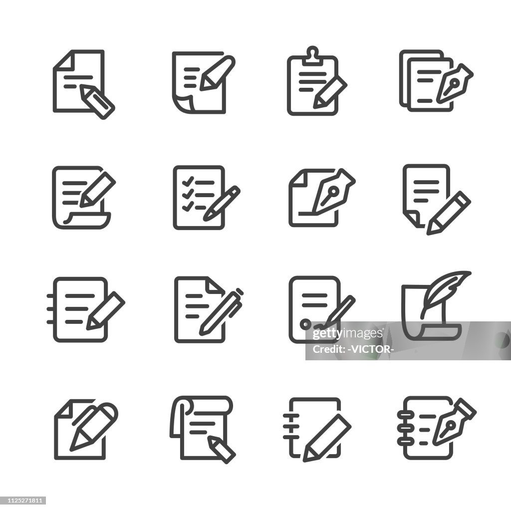 Lápiz y papel los iconos - serie