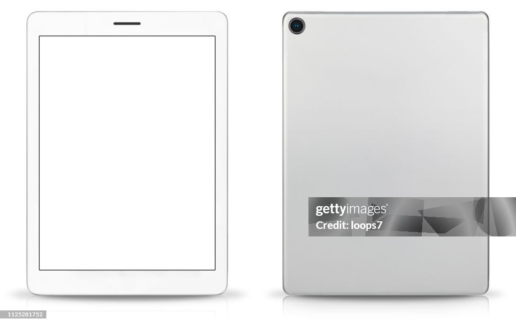 Modern Digital Tablet Front And Rear View High-Res Vector Graphic ...