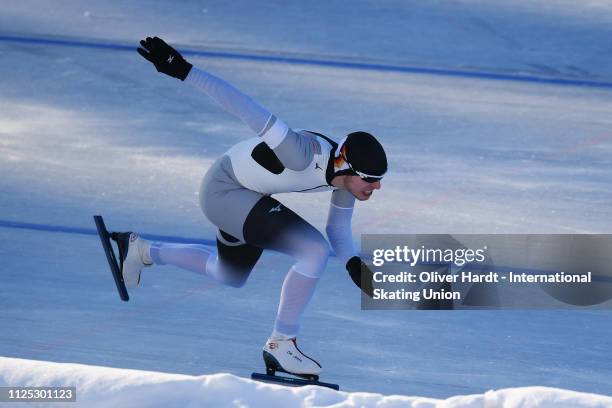 Jeremias Marx of Germany competes during the Men Neo Senior 500M sprint race Day two of Junior World Cup Speed Skating at the Oulunkylaen...