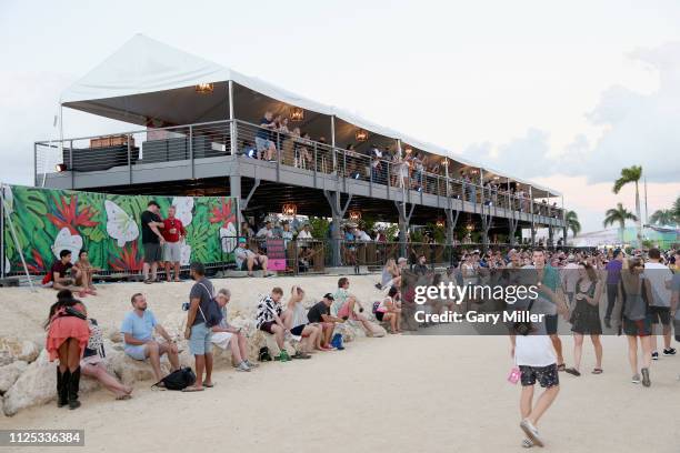 General view of the atmosphere during the sold out inaugural KAABOO Cayman Festival at Seven Mile Beach on February 15, 2019 in Grand Cayman, Cayman...