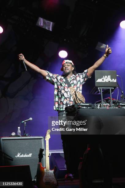Jae Murphy performs in concert with Jason Derulo during the sold out inaugural KAABOO Cayman Festival at Seven Mile Beach on February 15, 2019 in...