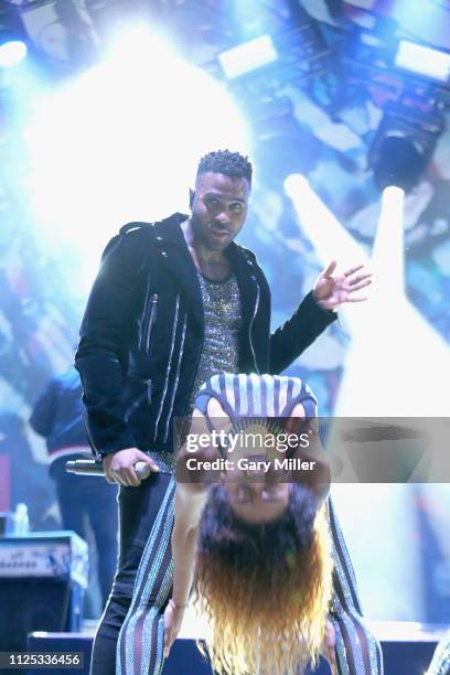 February 16: Jason Derulo performs in concert during the sold out inaugural KAABOO Cayman Festival at Seven Mile Beach on February 15, 2019 in Grand...