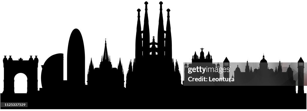 Barcelona Skyline (All Buildings Are Complete and Moveable)