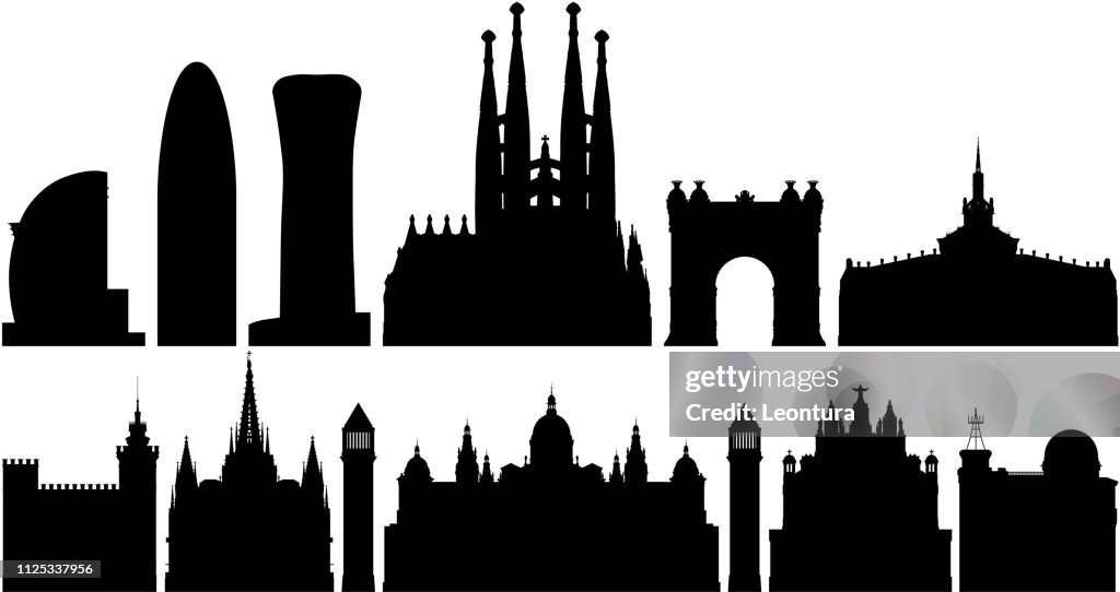 Barcelona Skyline (All Buildings Are Complete and Moveable)