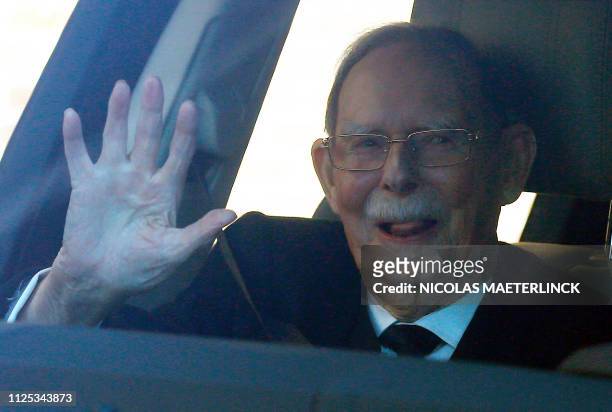 Grand Duke Jean of Luxembourg pictured during the funeral service for Princess Alix of Luxembourg, at the Saint-Pierre church in Beloeil, Saturday 16...