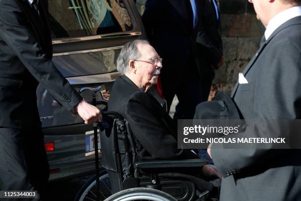 Grand Duke Jean of Luxembourg pictured during the funeral service for Princess Alix of Luxembourg, at the Saint-Pierre church in Beloeil, Saturday 16...