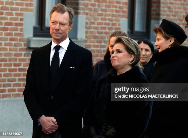 Grand Duke Henri of Luxembourg and Grand Duchess Maria Teresa of Luxembourg pictured during the funeral service for Princess Alix of Luxembourg, at...