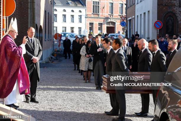 Illustration picture shows the funeral service for Princess Alix of Luxembourg, at the Saint-Pierre church in Beloeil, Saturday 16 February 2019. The...